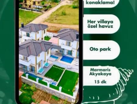 3 Zimmer, 1 Wohnzimmer, 3 Bäder, Ultra-Luxuriöse Tagesmiete Villa Mit Komplett Freistehendem Pool Im Viertel Marmaris Cetibeli